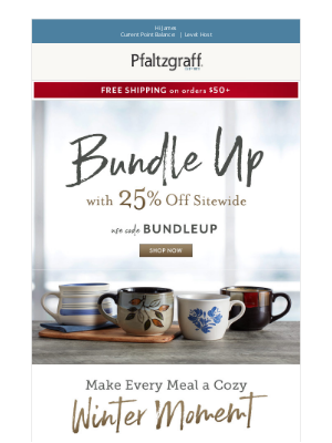 Pfaltzgraff - Bundle Up With 25% OFF Sitewide