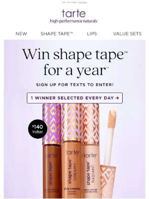 Tarte Cosmetics - Win shape tape™️ for a year!