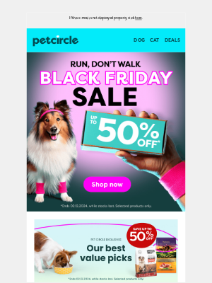 Pet Circle (Australia) - YAY BLACK FRIDAY: up to 50% off top brands