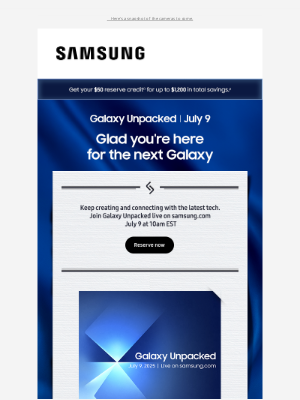 Samsung - 😏 Robert’s new $50 reserve credit comes with up to $1,200 in total savings
