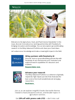 John Wiley & Sons - Grow your knowledge with our latest agriculture, food, and plant science titles
