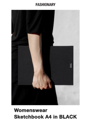 Fashionary - Limited BLACK edition: Womenswear Sketchbook A4