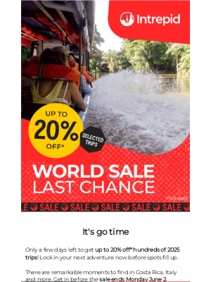 Intrepid Travel (India) - Sue, World Sale's wrapping up soon...