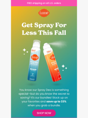 Lume Deodorant - Save up to 33% on spray! 💨