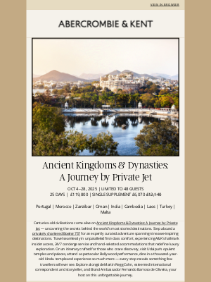 THIS FALL: An epic journey designed for the culturally curious