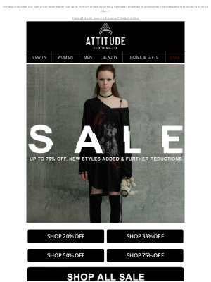 Attitude Clothing (UK) - S A L E - Further price reductions now live!