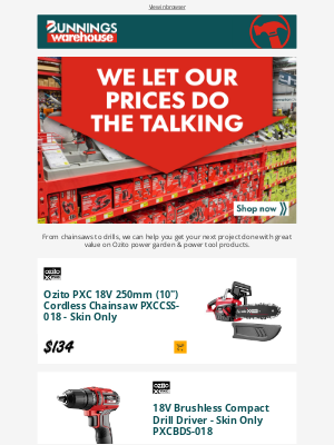 Bunnings (Australia) - We let out prices to the talking