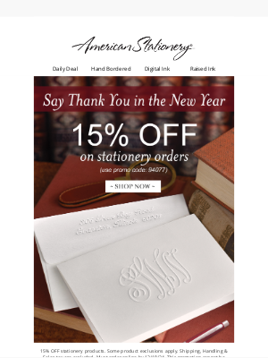 American Stationery - Beautiful ways to say Thank You | 15% off