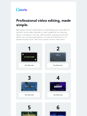 Canva - The US - Top 10 Video templates