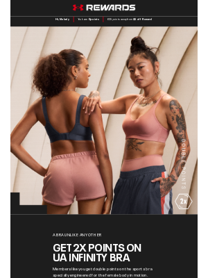 Under Armour - 2x points on UA Infinity Bra