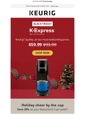 Keurig Canada - ⏰ Tick tock! Snag this coffee maker for $59.99 before it’s gone!