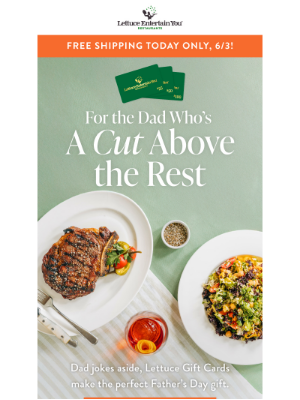 Lettuce Entertain You Restaurants - Free Shipping on Lettuce Gift Cards, Today 6/3!