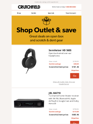 Crutchfield - Crutchfield Outlet Savings up to $1,500