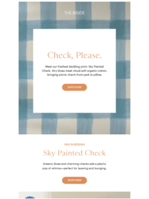 The Inside - Check It: New Bedding Print