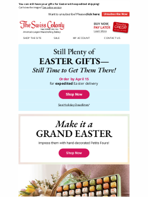 The Swiss Colony - There’s still time for Easter shopping!