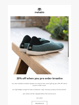 Mahabis - 20% off: pre order new breathe colours