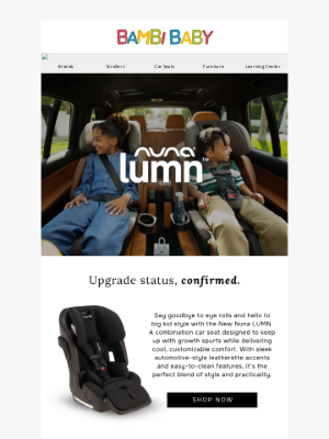 Bambi Baby Store - NEW FROM NUNA - Boost your child's safety with the Lumn! 🚗✨