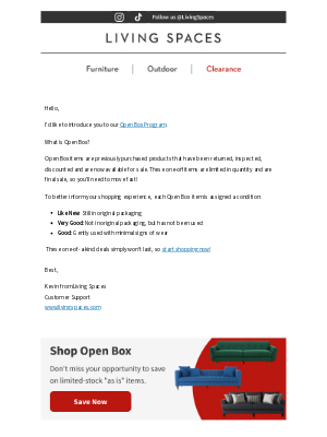 Living Spaces - Save BIG with Open Box Items 📦🤑