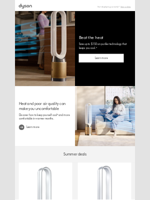 Dyson - Stay cool this summer with up to $150 off purifying fans