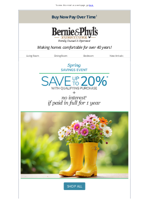 Bernie & Phyl's Furniture - Spring Savings Event: Save up to 20%* 🌻