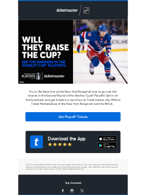Ticketmaster - The New York Rangers® Are Skating Into the Second Round
