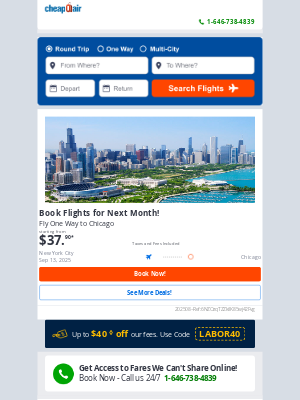 CheapOair - ✈ Book Flights for Next Month from $37.90