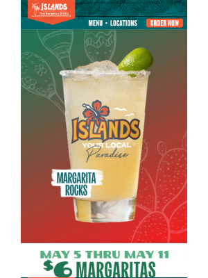 $6 Margs TODAY thru Sunday, 5/11!
