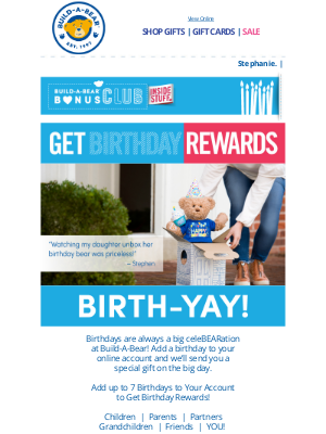 Build-A-Bear Workshop - A FREE Birthday Gift Is Waiting for You!