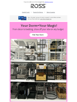 Ross Stores - Work Your Magic - From Desk to Dorm at Ross!