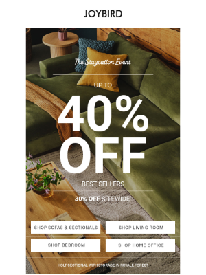 Joybird - 🎊 up to 40% off starts TODAY!