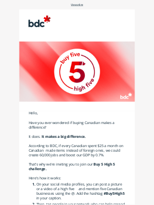 BDC (Canada) - Are you ready for the Buy 5 High 5 challenge?