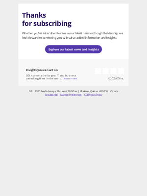 CGI - Thanks for subscribing!