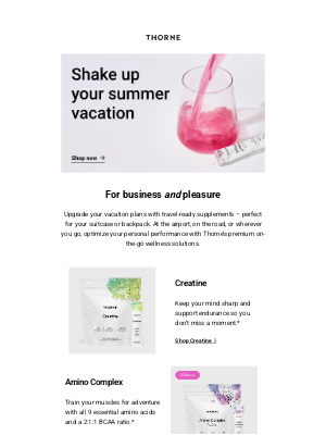 Thorne - Upgrade your vacation with Thorne to-go