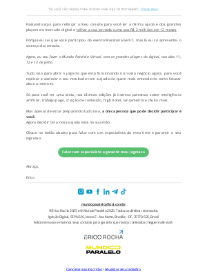 Ignição Digital (Brazil) - Última chamada: quero te ver no Mundo Paralelo Virtual
