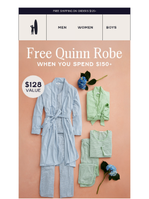 johnnie-O - Free Quinn Robe + Free Expedited Shipping for Mother's Day