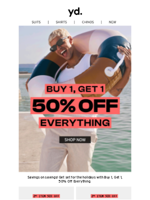 Yd(Australia) - Buy 1, Get 1, 50% Off 🤩