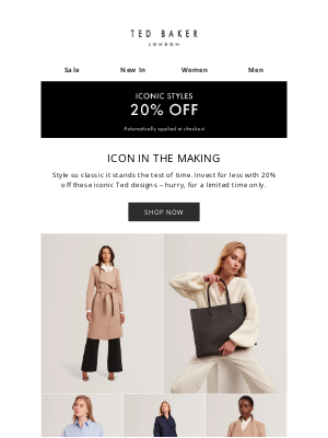 Ted Baker (United Kingdom) - 20% OFF these Iconic Designs