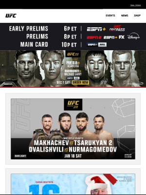 Ultimate Fighting Championship - UFC 310: Pantoja vs Asakura | 10P ET on ESPN+ PPV