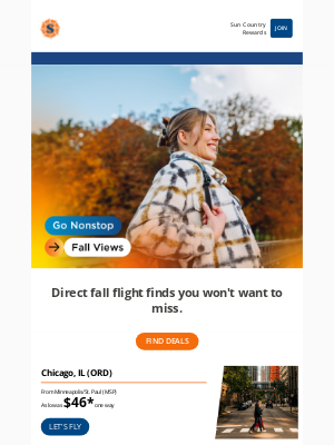 Sun Country Airlines - Fall trips starting at $46*