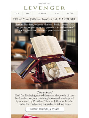 Levenger - A Book Lovers’ Day Special.
