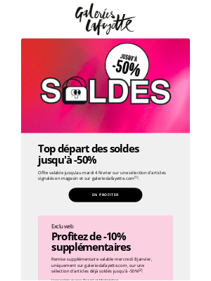 Galeries Lafayette (France) - 📣​ ​​Déjà -10% supp. sur les soldes jusqu’à -50%