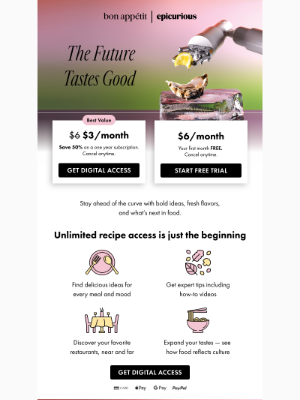 Epicurious - Stay ahead of the curve with Epicurious and Bon Appétit