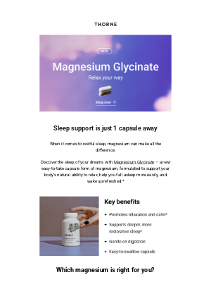 Thorne - Say hello to bedtime with magnesium – now in a capsule!
