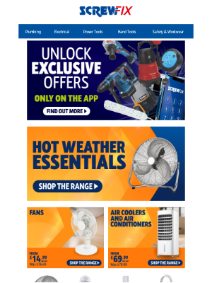 Screwfix (United Kingdom) - 🔥 Hot Weather Essentials! Click & Collect in as Little as One Minute