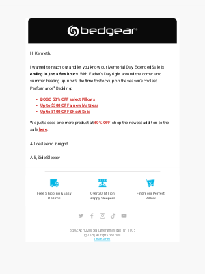 Bedgear Performance - ⏰ Final Hours: Deals End Tonight!
