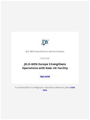 Jeld-Wen - JELD-WEN Email Alerting Service