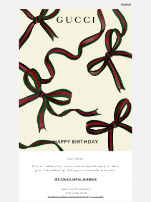 Gucci USA - Dear Steven, Gucci Celebrates Your Birthday 🎂