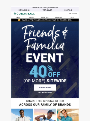 Perry Ellis - 40% Off (or more) for Friends & Familia!