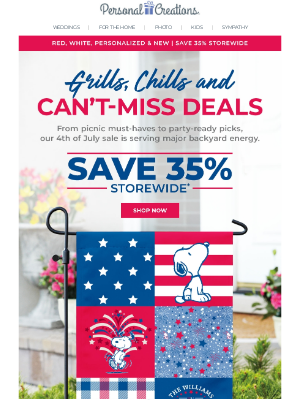 Personal Creations - Save 35% Storewide. 🎇 Summer Vibes, Star-Spangled Prices.