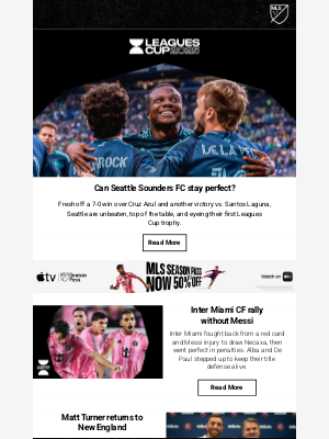 Major League Soccer - Seattle Sounders FC roll, Inter Miami CF rally, Matt Turner returns